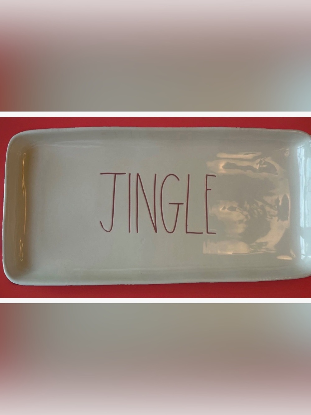 Rae Dunn JINGLE Platter Serving Tray Dish Artisan Collection 14 5/8” X 7.25”